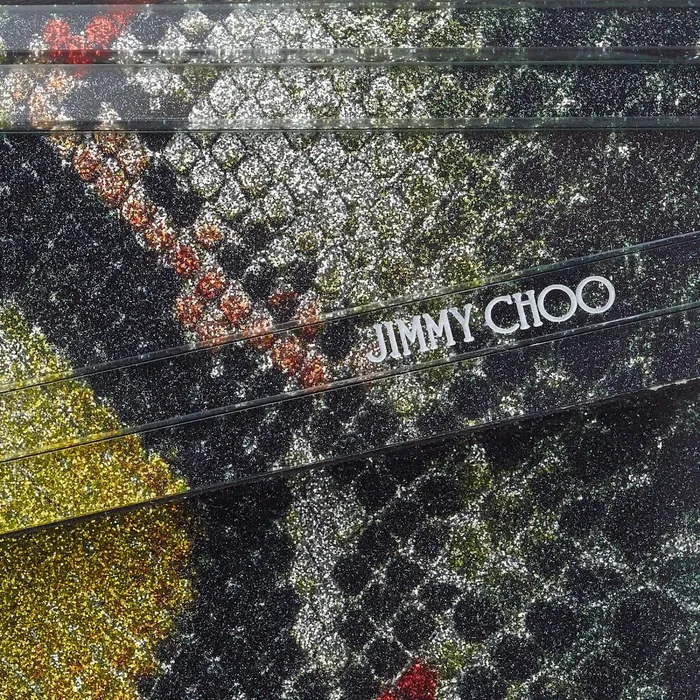 Candy SeaGreen PythonPrint Fine Glitter Acrylic Clutch Bag Sea Green Mix Women JIMMY CHOO Clutch Bags