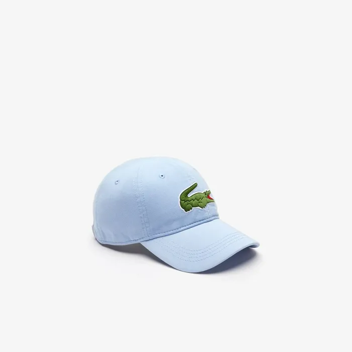 Caps and Hats Lacoste Mens Big Croc Gabardine Cap Light Blue Outlet