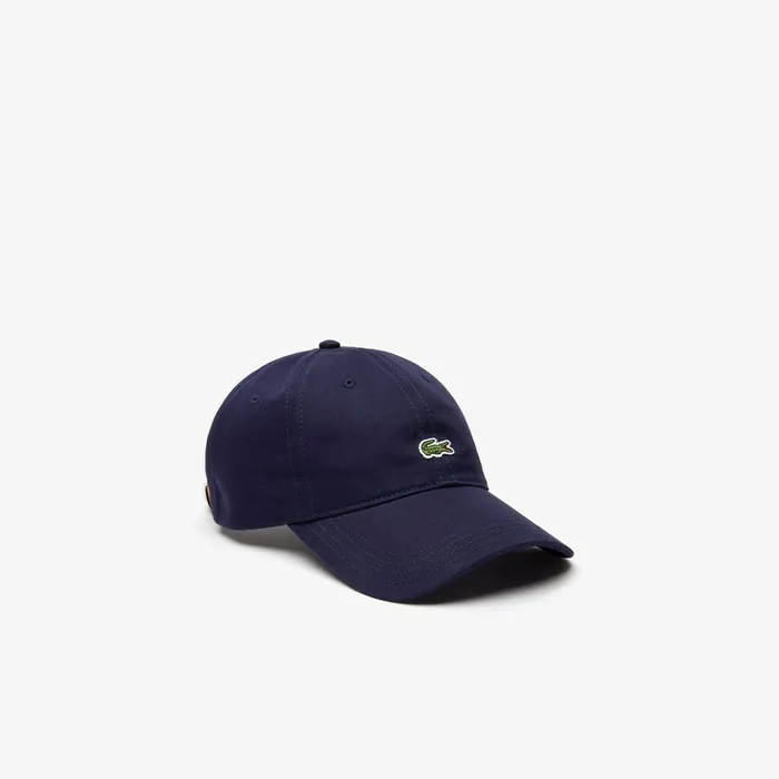 Caps and Hats Lacoste Mens Contrast Strap Cotton Twill Cap Navy Blue Shop Online