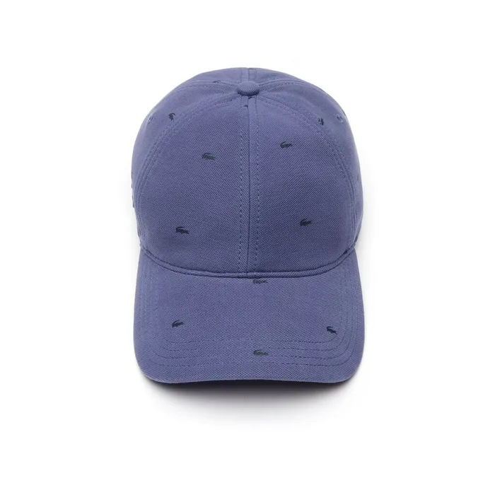 Caps and Hats Lacoste Mens CrocodilePrint Cotton Piqu Cap BlueNavy Blue Online