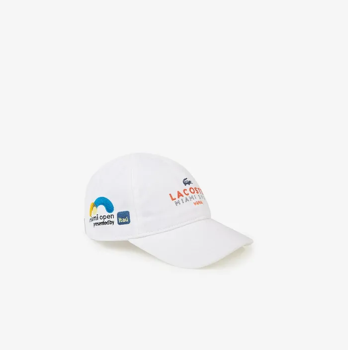 Caps and Hats Lacoste Mens SPORT Miami Open Cotton Cap WhiteOrangeNavy Blue Shop Caps and Hats Lacoste Mens SPORT Miami Open Cotton Cap WhiteOrangeNavy Blue Shop