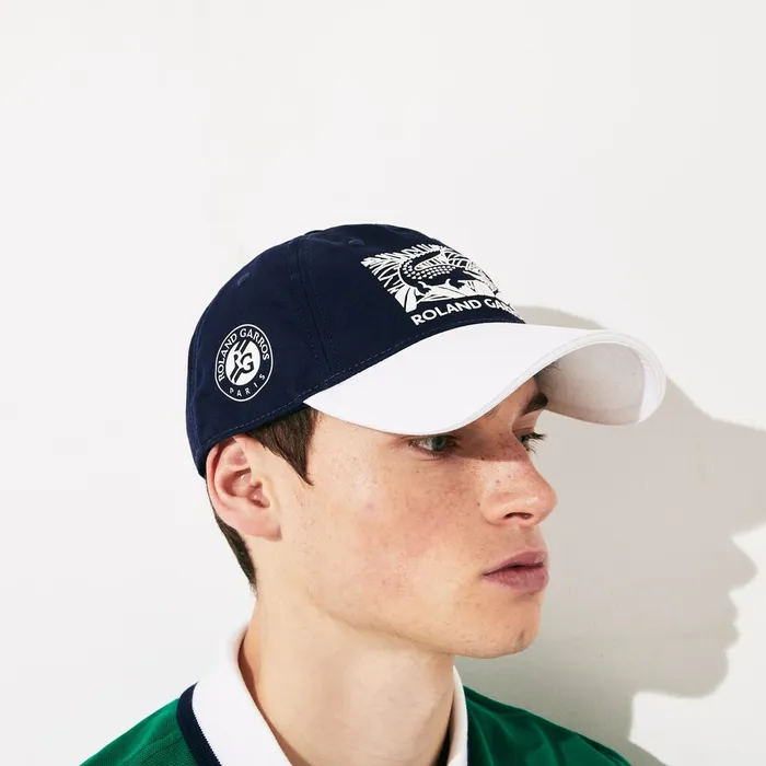 Caps and Hats Lacoste Mens SPORT Roland Garros Edition BiColor Print Cap Navy BlueWhite Near Me Caps and Hats Lacoste Mens SPORT Roland Garros Edition BiColor Print Cap Navy BlueWhite Near Me