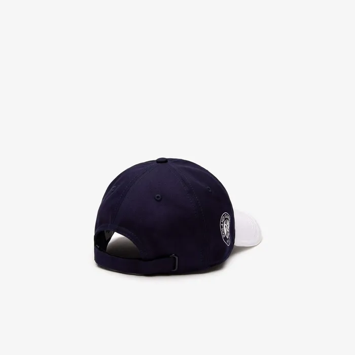 Caps and Hats Lacoste Mens SPORT Roland Garros Edition BiColor Print Cap Navy BlueWhite Near Me