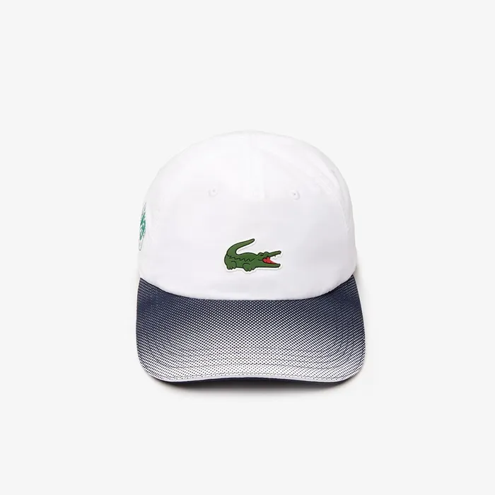 Caps and Hats Lacoste Mens SPORT Roland Garros Ombr Cap WhiteNavy Blue For Sale Online