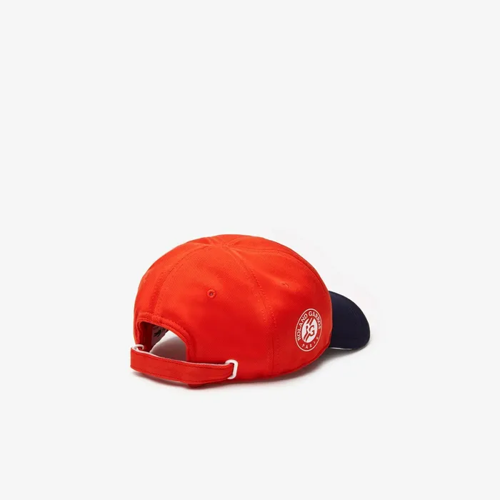 Caps and Hats Lacoste Mens SPORT Roland Garros TwoTone Piqu Cap RedNavy BlueWhite On Sale