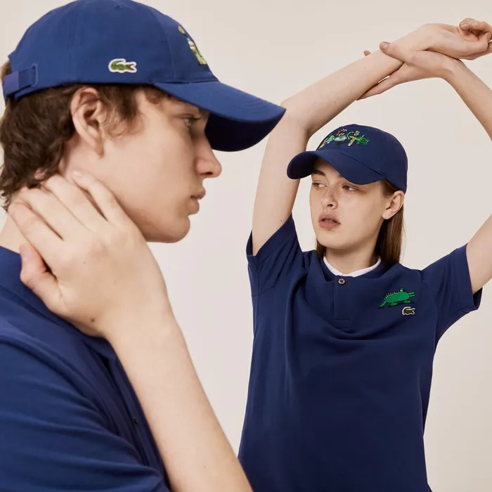 Caps and Hats Lacoste Mens Unisex x Jeremyville Print Cotton Cap Navy Blue Online Caps and Hats Lacoste Mens Unisex x Jeremyville Print Cotton Cap Navy Blue Online