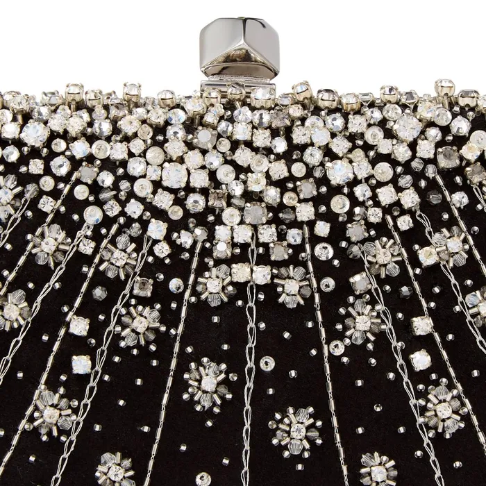 CelesteS Black Satin Clutch Bag With Dgrad Crystals And Cube Clasp Black Women JIMMY CHOO Clutch Bags CelesteS Black Satin Clutch Bag With Dgrad Crystals And Cube Clasp Black Women JIMMY CHOO Clutch Bags