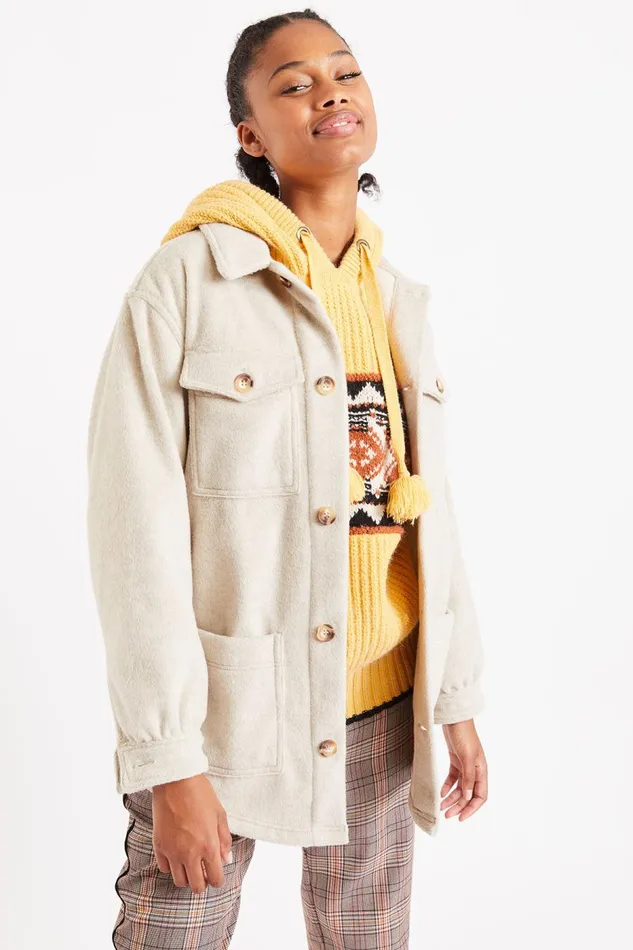 CHEMISE Beige 8211 MAEL DENALY Beige Women Banana Moon Jackets and Coats