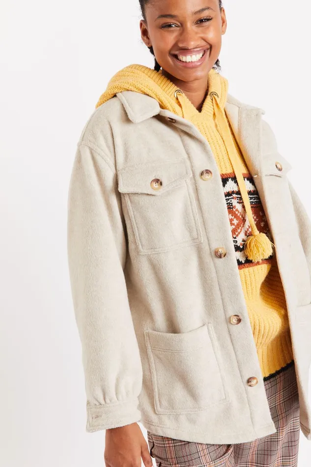 CHEMISE Beige 8211 MAEL DENALY Beige Women Banana Moon Jackets and Coats