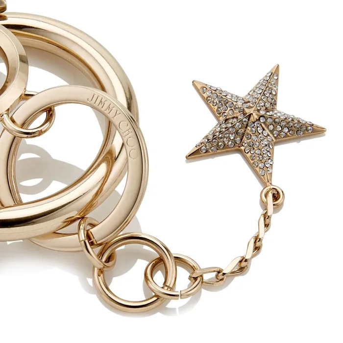 ChooKr Gold Metal And Crystal Star Key Ring Gold Women JIMMY CHOO Small Leather Goods