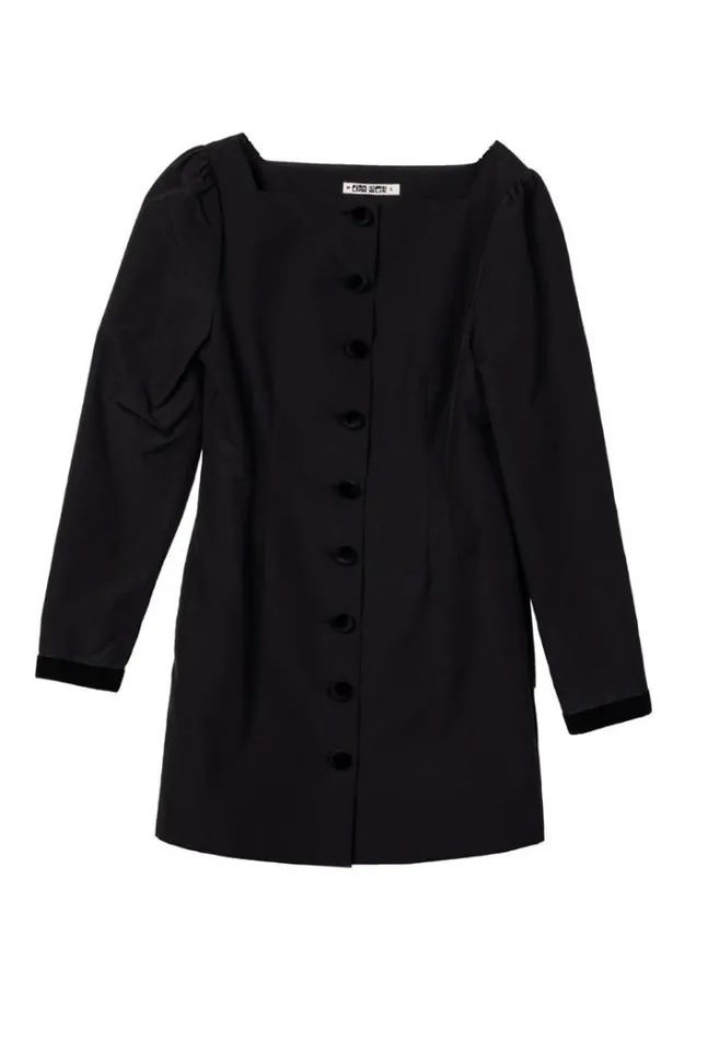 Ciao Lucia Antoinette Faille Button Down Mini Dress Women Evening Dresses
