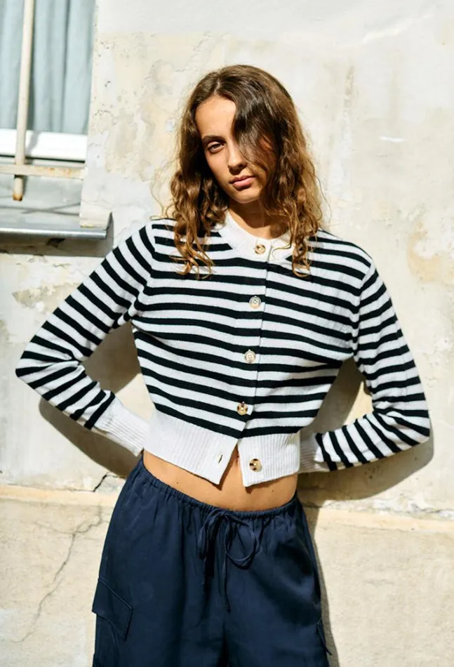 Ciao Lucia Filipa Cashmere Cardigan Stripe Women Cardigans