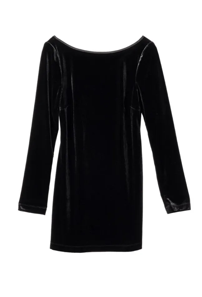 Ciao Lucia Genevieve Velvet Mini Dress With Bow Women Mini Dresses
