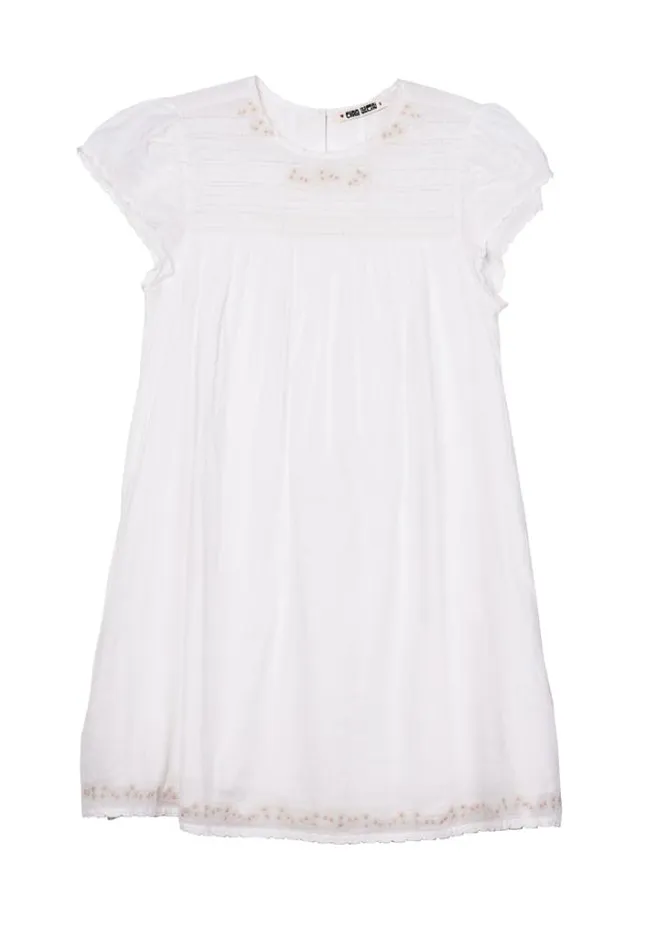 Ciao Lucia Joelle Cap Sleeved Cotton Mini Dress Women White Dresses