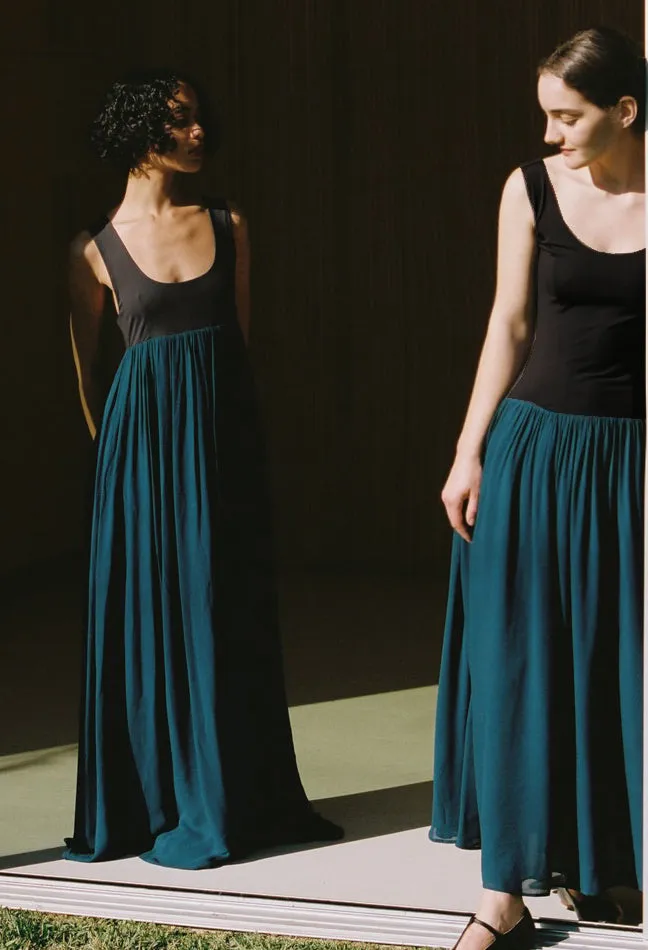 Ciao Lucia Ninette Navy Chiffon And Jersey Maxi Dress Women Evening Dresses
