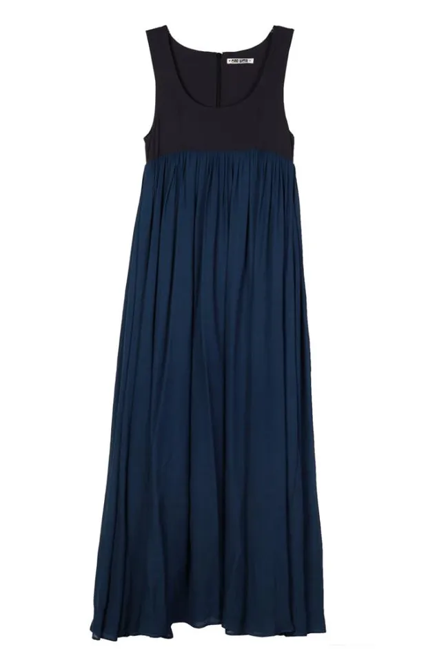 Ciao Lucia Ninette Navy Chiffon And Jersey Maxi Dress Women Evening Dresses