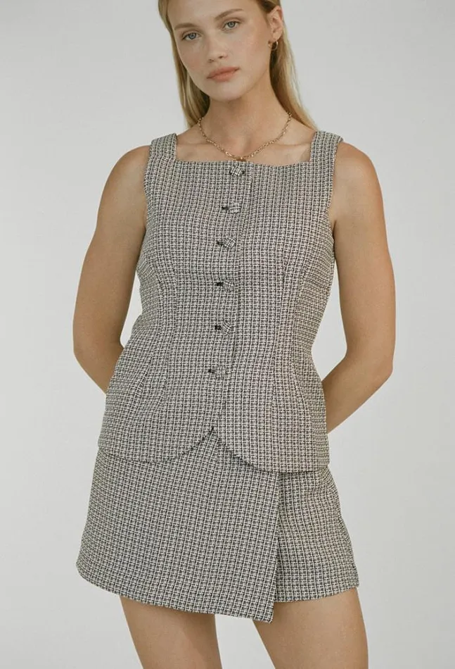 Ciao Lucia Online Amira Top Tweed Women Sleeveless Tops