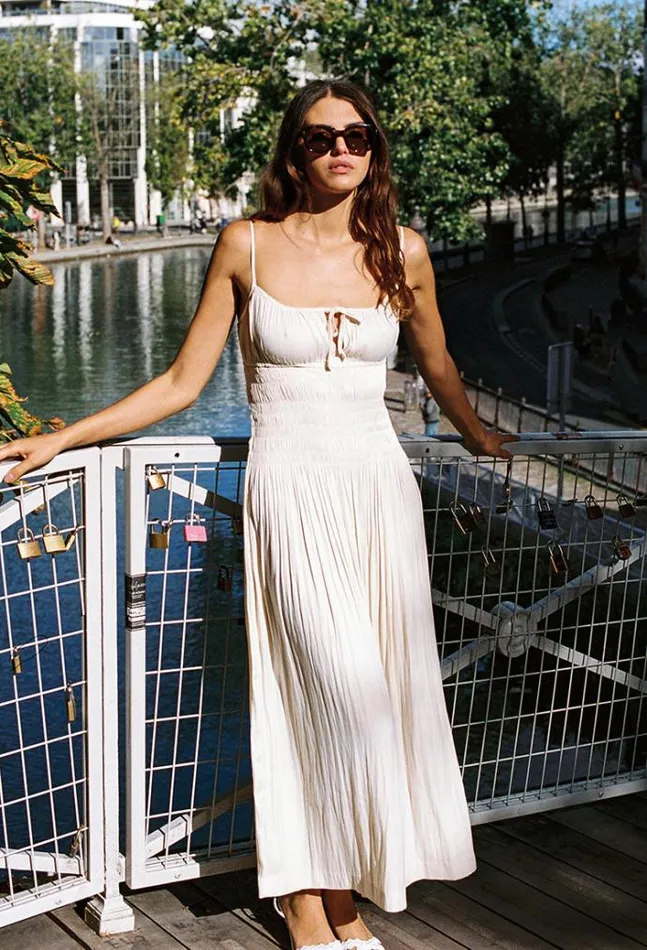 Ciao Lucia Online Barbara Dress Ivory Women Satin Dresses