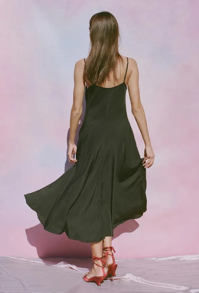 Ciao Lucia Online Cristina Dress Matte Black Women Satin Dresses