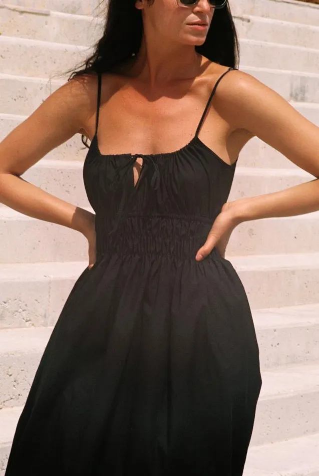 Ciao Lucia Online Gabriela Dress Black Cotton Women Long Dresses