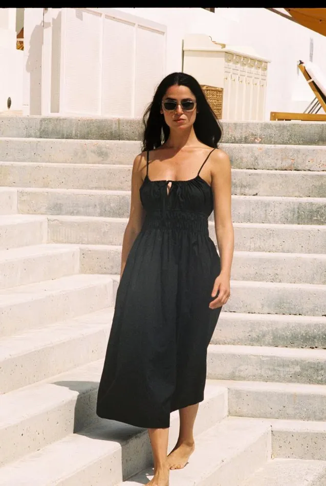Ciao Lucia Online Gabriela Dress Black Cotton Women Long Dresses