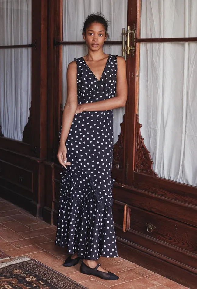 Ciao Lucia Online Hedia Dress Polka Dot Women Long Dresses