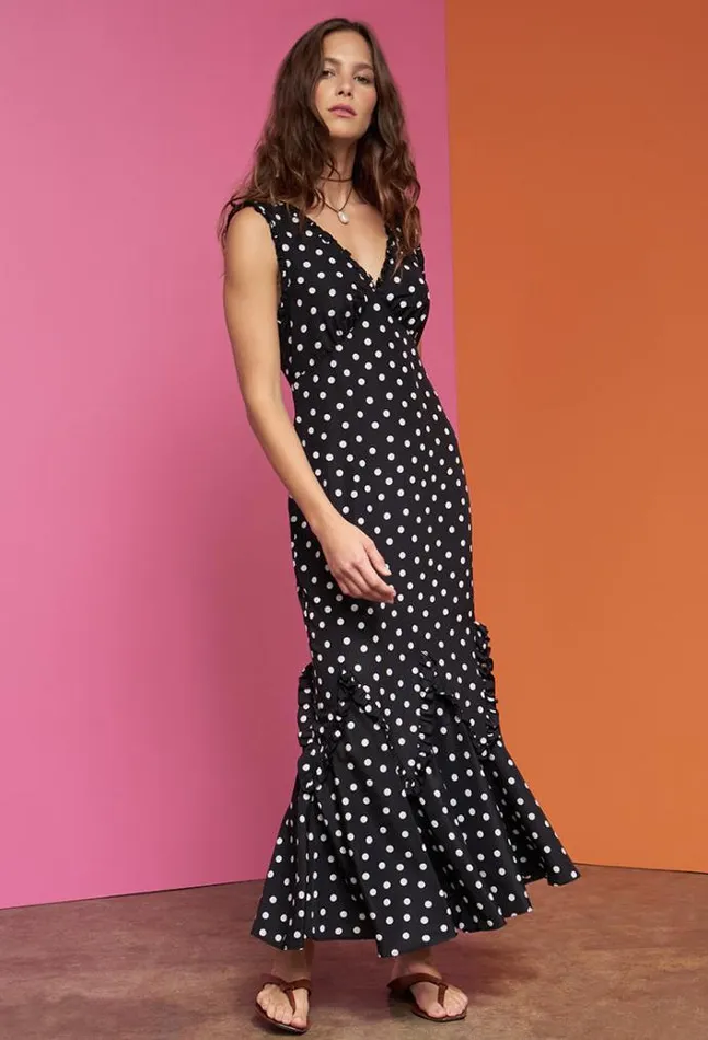 Ciao Lucia Online Hedia Dress Polka Dot Women Long Dresses