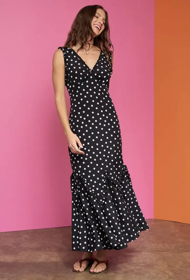 Ciao Lucia Online Hedia Dress Polka Dot Women Long Dresses