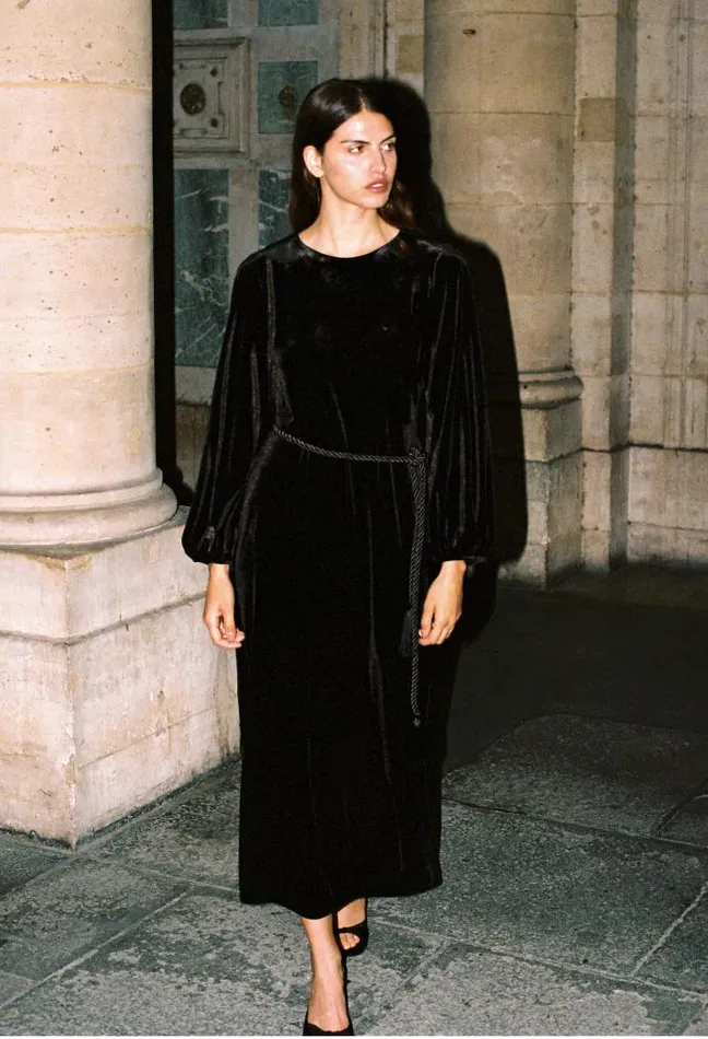 Ciao Lucia Online Magdalena Dress Black Velvet Women Long Dresses