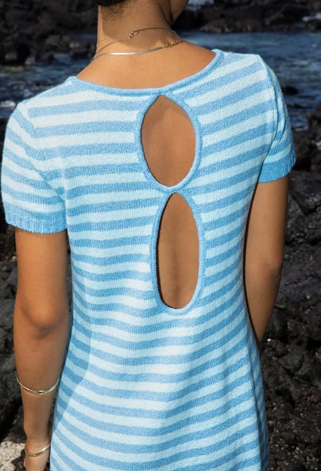 Ciao Lucia Online Short Sleeve Floriana Acqua Women Knit Dresses