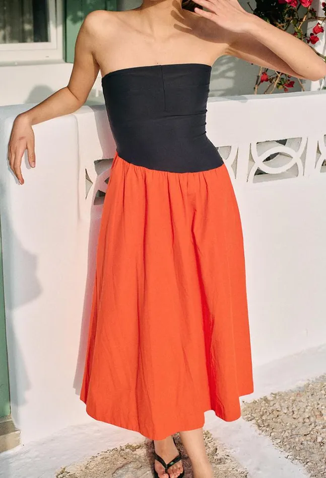 Ciao Lucia Online Tadeo Dress Rosso Women Long Dresses