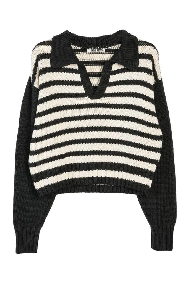 Ciao Lucia Online Venezia Polo Block Stripe Women Polo Sweaters