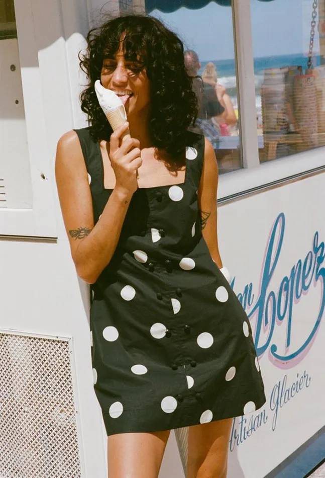 Ciao Lucia Virginie Polka Dot Mini Shift Dress Women Mini Dresses