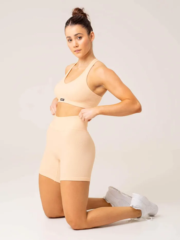 Circuit Rib Seamless High Waisted Shorts 8211 Peach Sorbet Women Ryderwear Gym Shorts