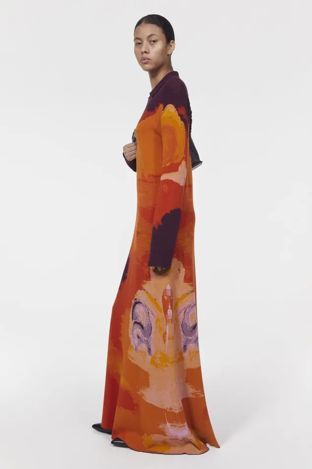 Clemins Art Knitted Dress Flame Multi Women Rodebjer Dresses and Caftans