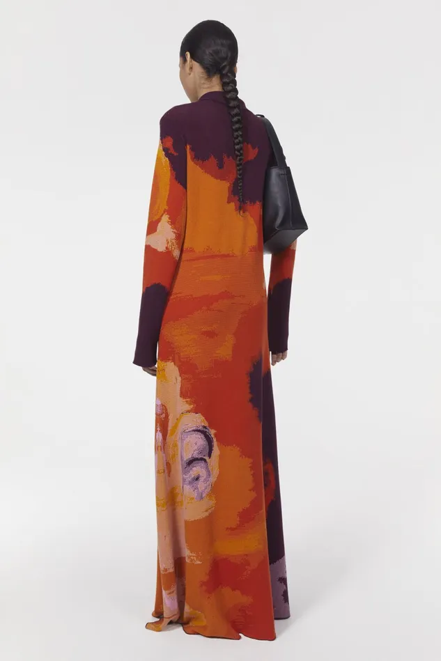 Clemins Art Knitted Dress Flame Multi Women Rodebjer Dresses and Caftans