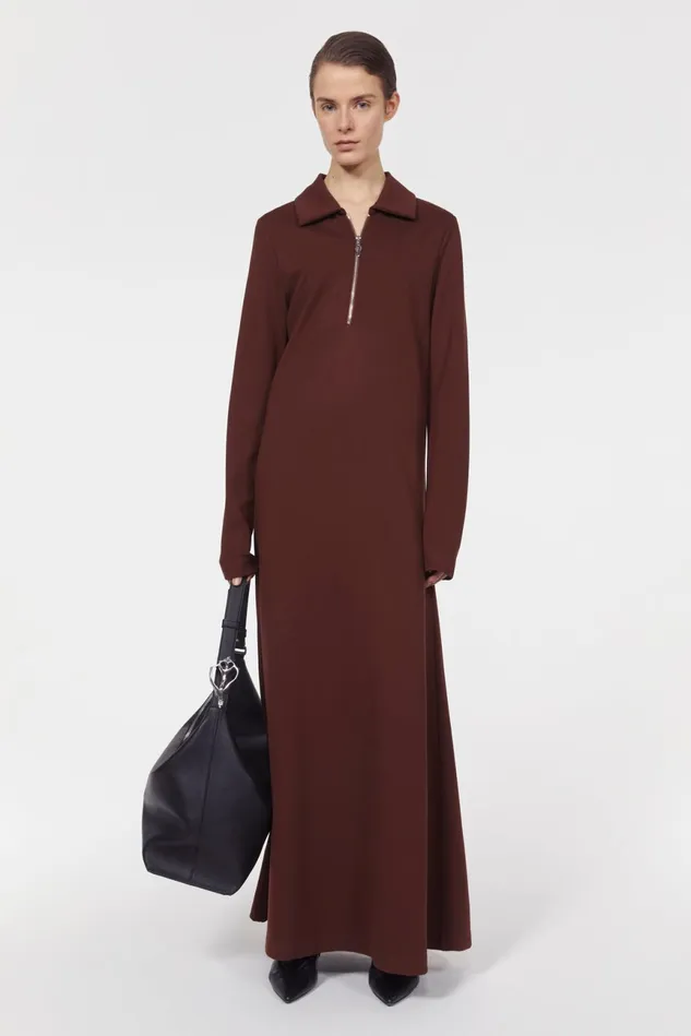 Clemins Jersey Dress Umber Brown Women Rodebjer Dresses and Caftans