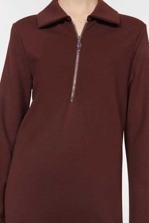 Clemins Jersey Dress Umber Brown Women Rodebjer Dresses and Caftans