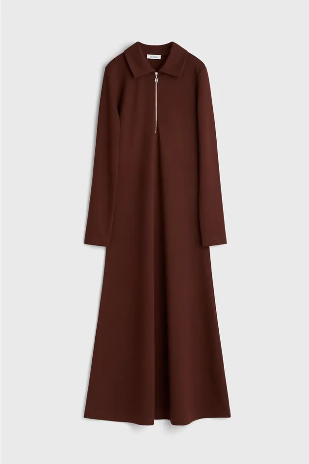 Clemins Jersey Dress Umber Brown Women Rodebjer Dresses and Caftans