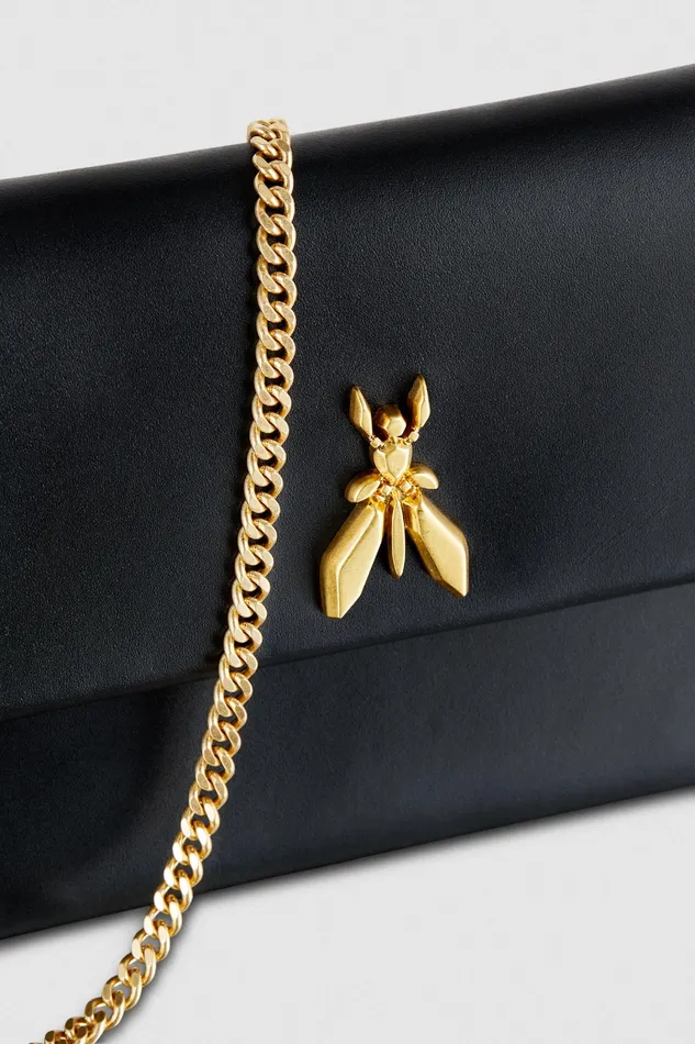 Clutches Women Patrizia Pepe Clutch Bag With Detachable Shoulder Strap Nero