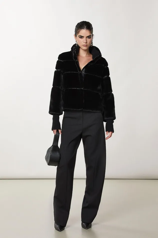 Coats Women Patrizia Pepe Short Soft Jacket Nero