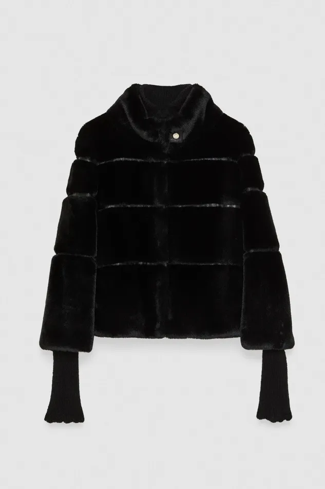 Coats Women Patrizia Pepe Short Soft Jacket Nero