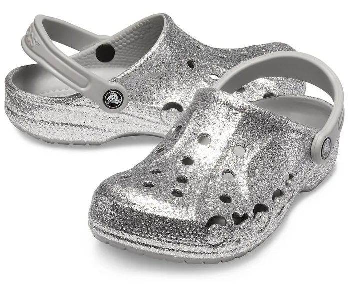 Crocs Clogs Womens Baya Glitter Clog Silver For Sale