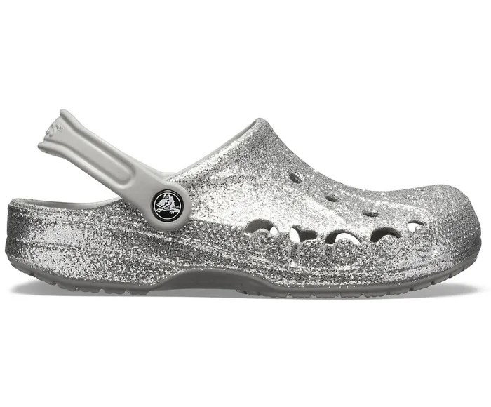 Crocs Clogs Womens Baya Glitter Clog Silver For Sale