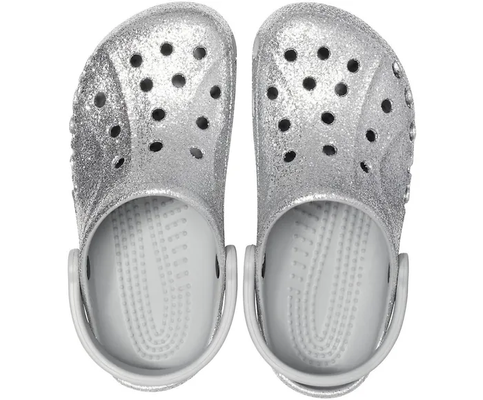 Crocs Clogs Womens Baya Glitter Clog Silver For Sale
