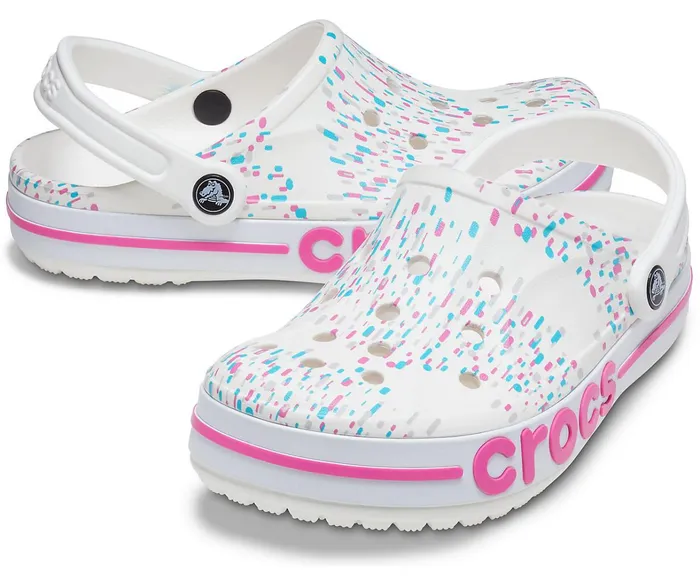 Crocs Clogs Womens Bayaband Seasonal Printed Clog White Multi Popular