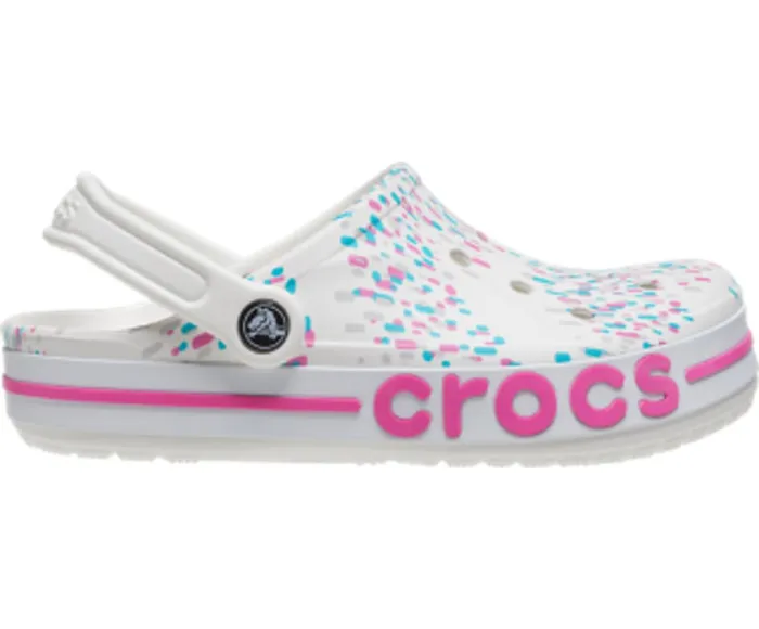 Crocs Clogs Womens Bayaband Seasonal Printed Clog White Multi Popular