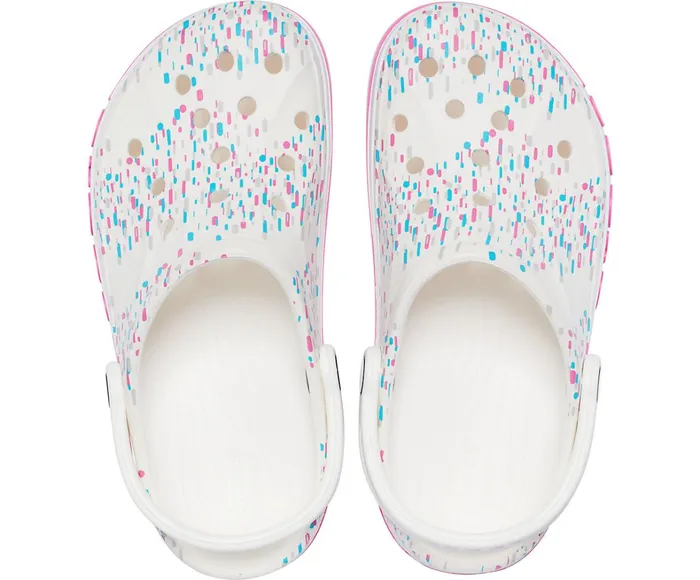 Crocs Clogs Womens Bayaband Seasonal Printed Clog White Multi Popular