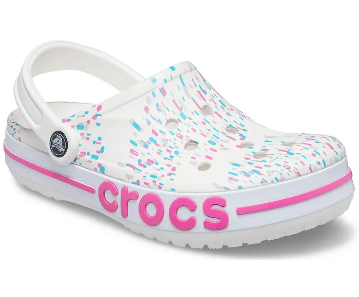 Crocs Clogs Womens Bayaband Seasonal Printed Clog White Multi Popular
