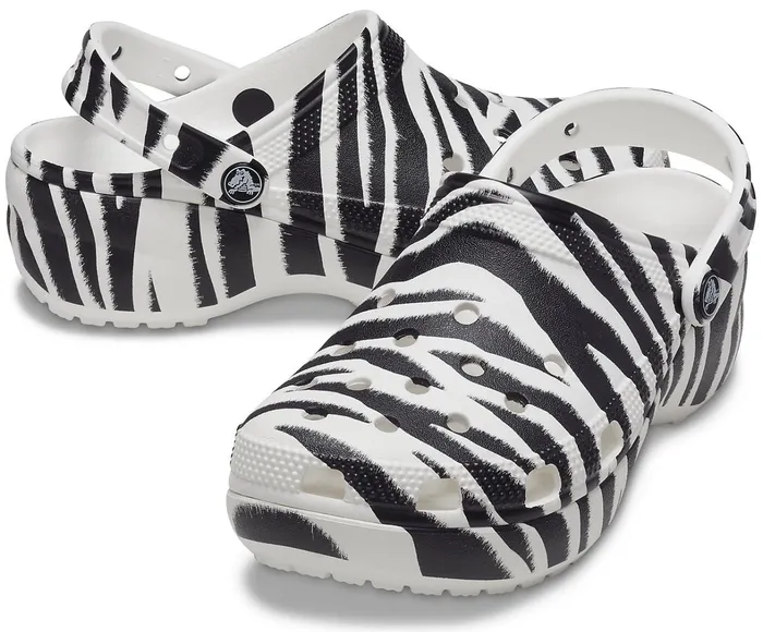 Crocs Clogs Womens Classic Platform Graphic Clog Zebra Print Near Me